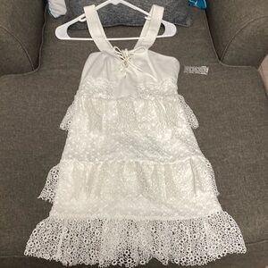 Gianni Bini Mary Lace Up Tiered Lace Dress